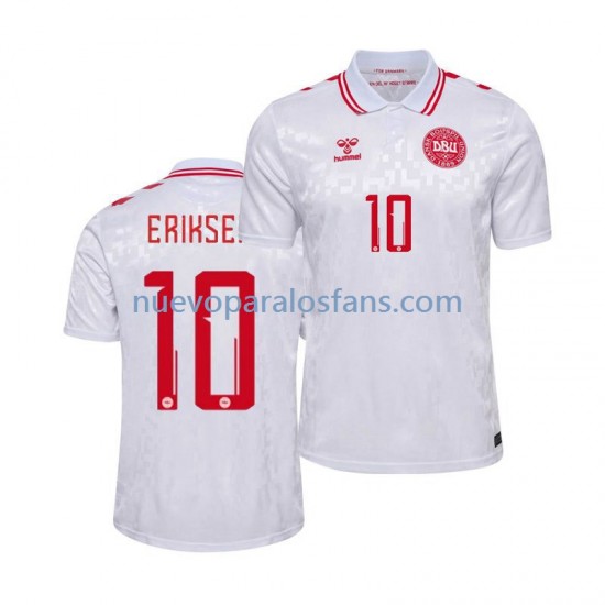 Camiseta de Fútbol Dinamarca Eriksen 10 Hombre Exterior Euro 2024 Manga Corta