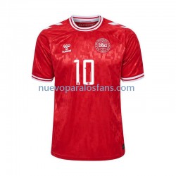 Camiseta de Fútbol Dinamarca Eriksen 10 Hombre Casa Euro 2024 Manga Corta