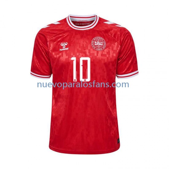 Camiseta de Fútbol Dinamarca Eriksen 10 Hombre Casa Euro 2024 Manga Corta