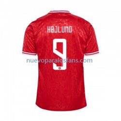 Camiseta de Fútbol Dinamarca Hojlund 9 Hombre Casa Euro 2024 Manga Corta