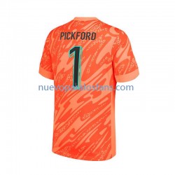 Camiseta de Fútbol Inglaterra Pickford 1 Portero Hombre Casa Euro 2024 Manga Corta