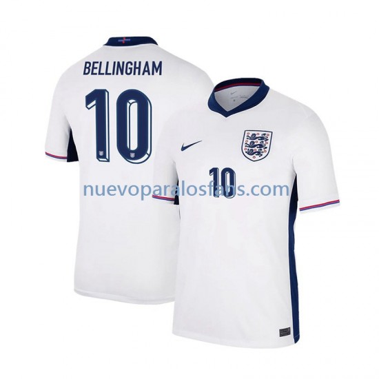 Camiseta de Fútbol Inglaterra Jude Bellingham 10 Hombre Casa Euro 2024 Manga Corta