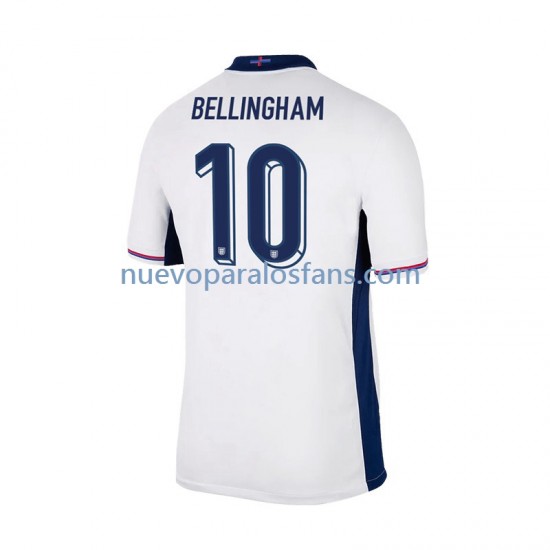 Camiseta de Fútbol Inglaterra Jude Bellingham 10 Hombre Casa Euro 2024 Manga Corta