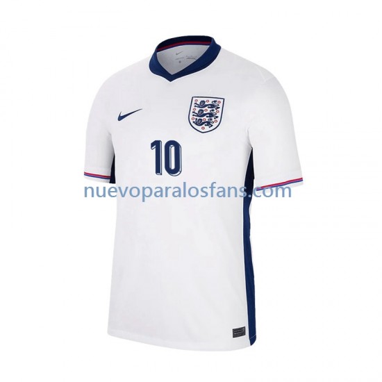 Camiseta de Fútbol Inglaterra Jude Bellingham 10 Hombre Casa Euro 2024 Manga Corta