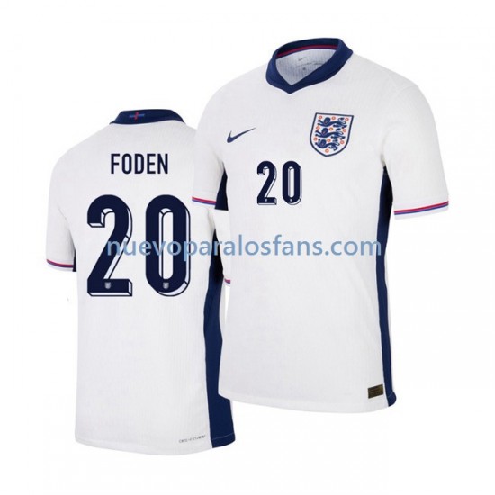 Camiseta de Fútbol Inglaterra Phil Foden 20 Hombre Casa Euro 2024 Manga Corta