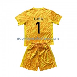 Camiseta de Fútbol Francia Hugo Lloris 1 Portero Niño Casa Euro 2024 Manga Corta