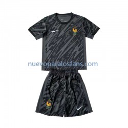 Camiseta de Fútbol Francia Portero Niño Exterior Euro 2024 Manga Corta