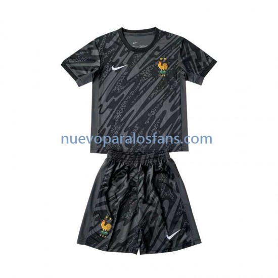 Camiseta de Fútbol Francia Portero Niño Exterior Euro 2024 Manga Corta