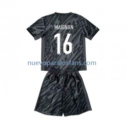 Camiseta de Fútbol Francia Mike Maignan 16 Portero Niño Exterior Euro 2024 Manga Corta