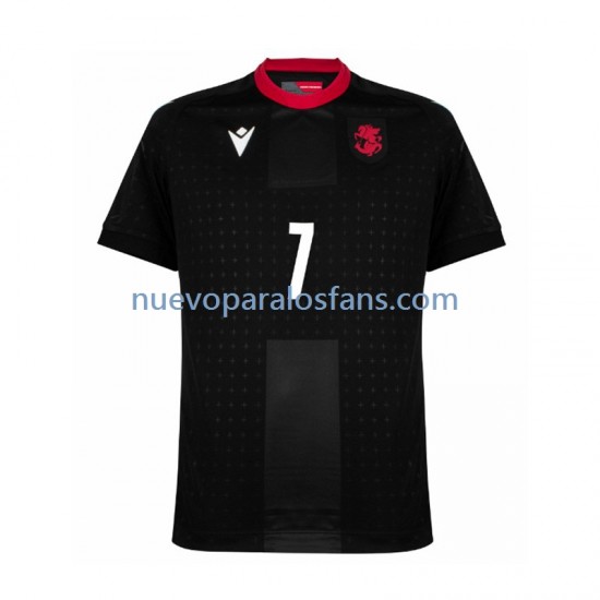 Camiseta de Fútbol Georgia Kvaratskhelia 7 Hombre Exterior Euro 2024 Manga Corta