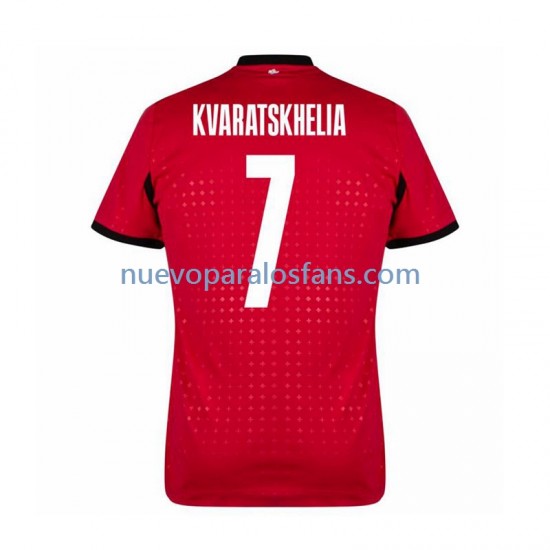 Camiseta de Fútbol Georgia Kvaratskhelia 7 Hombre Tercera Euro 2024 Manga Corta