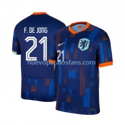 Camiseta de Fútbol Países Bajos Frenkie de Jong 21 Hombre Exterior Euro 2024 Manga Corta