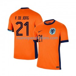 Camiseta de Fútbol Países Bajos Frenkie de Jong 21 Hombre Casa Euro 2024 Manga Corta