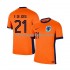 Camiseta de Fútbol Países Bajos Frenkie de Jong 21 Hombre Casa Euro 2024 Manga Corta