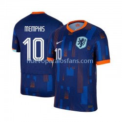Camiseta de Fútbol Países Bajos Memphis Depay 10 Hombre Exterior Euro 2024 Manga Corta