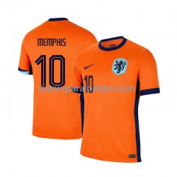 Camiseta de Fútbol Países Bajos Memphis Depay 10 Hombre Casa Euro 2024 Manga Corta