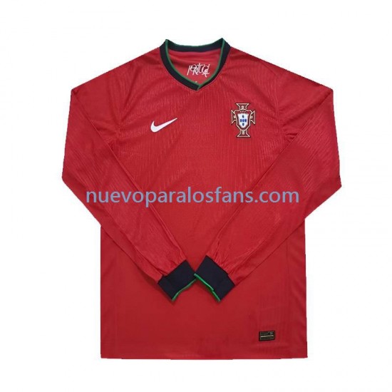 Camiseta de Fútbol Portugal Hombre Casa Euro 2024 Manga Larga
