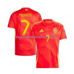 Camiseta de Fútbol España Alvaro Morata 7 Hombre Casa Euro 2024 Manga Corta