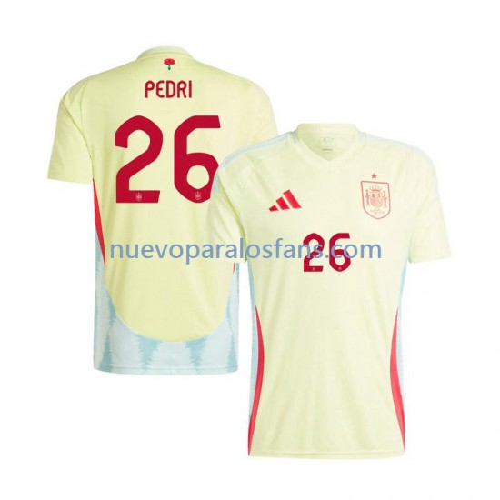 Camiseta de Fútbol España Pedri 26 Hombre Exterior Euro 2024 Manga Corta