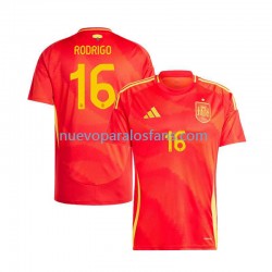 Camiseta de Fútbol España Rodrigo 16 Hombre Casa Euro 2024 Manga Corta