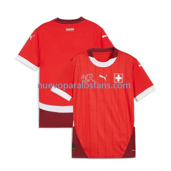 Camiseta de Fútbol Suiza Hombre Casa Euro 2024 Manga Corta