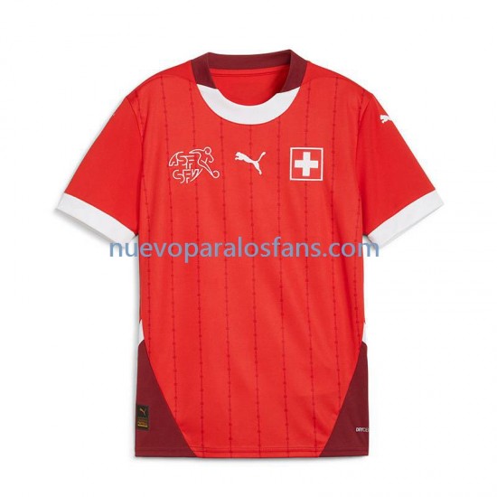 Camiseta de Fútbol Suiza Hombre Casa Euro 2024 Manga Corta
