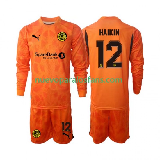 Camiseta de Fútbol FK Bodø/Glimt  Nikita Haikin 12 Portero Niño Exterior 2025 Manga Larga