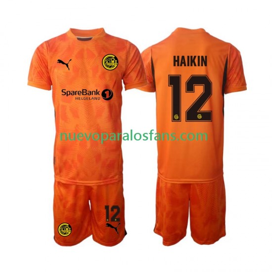 Camiseta de Fútbol FK Bodø/Glimt  Nikita Haikin 12 Portero Niño Exterior 2025 Manga Corta