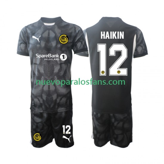Camiseta de Fútbol FK Bodø/Glimt  Nikita Haikin 12 Portero Niño Casa 2025 Manga Corta