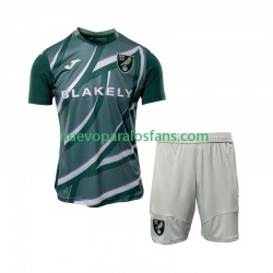Camiseta de Fútbol Norwich City Niño Exterior 2025-2026 Manga Corta