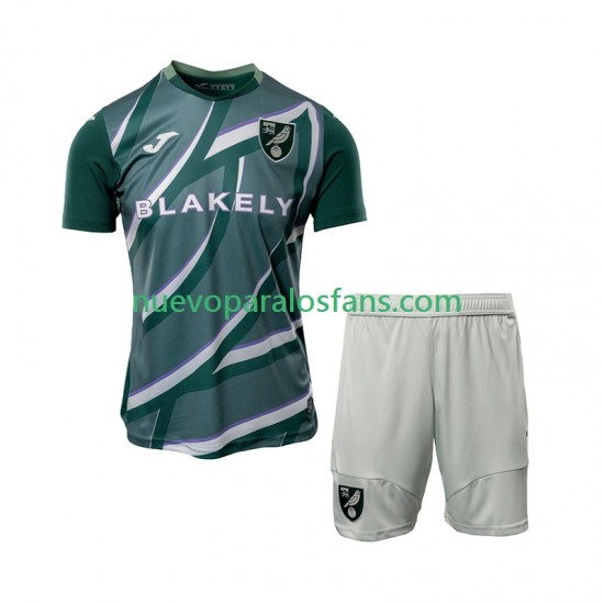 Camiseta de Fútbol Norwich City Niño Exterior 2025-2026 Manga Corta
