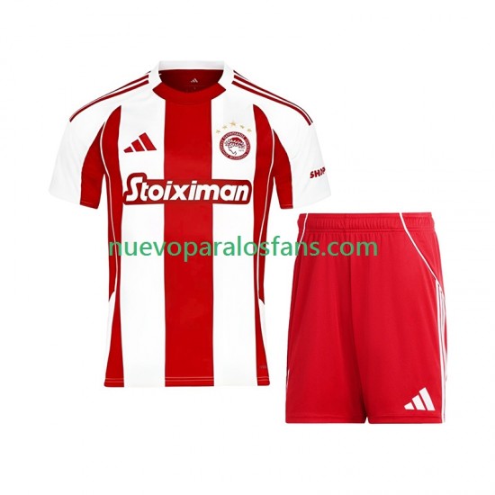 Camiseta de Fútbol Olympiacos Niño Casa 2025-2026 Manga Corta