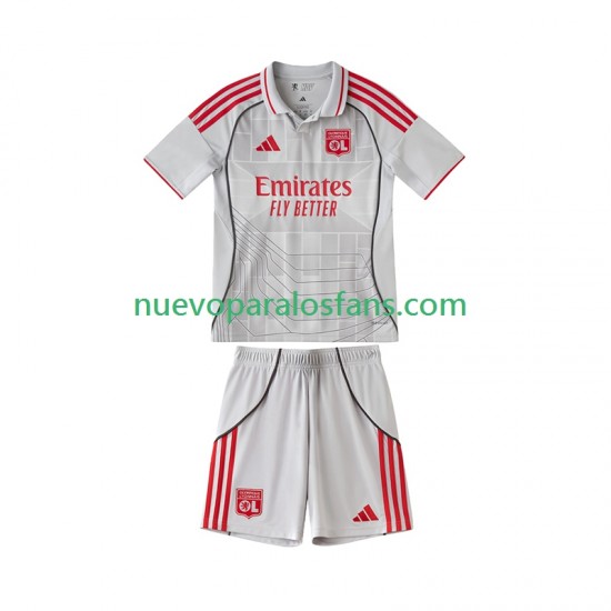 Camiseta de Fútbol Olympique de Lyon Niño Tercera 2025-2026 Manga Corta