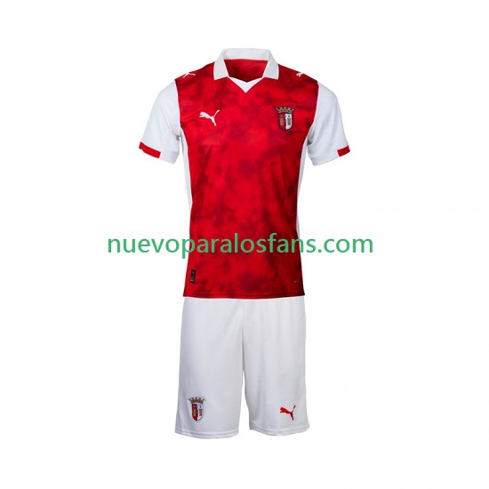 Camiseta de Fútbol SC Braga Niño Casa 2025-2026 Manga Corta