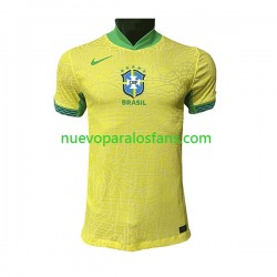 Camiseta de Fútbol Brasil Hombre Casa 2023-2024 Manga Corta