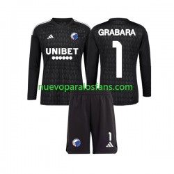 Camiseta de Fútbol FC Kopenhaga GRABARA 1 Portero Niño Exterior 2023-2024 Manga Larga