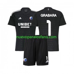Camiseta de Fútbol FC Kopenhaga GRABARA 1 Portero Niño Exterior 2023-2024 Manga Corta