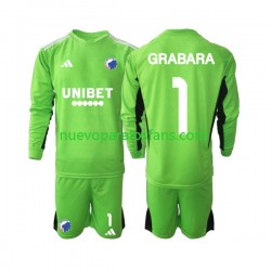 Camiseta de Fútbol FC Kopenhaga GRABARA 1 Portero Niño Cuarto 2023-2024 Manga Larga