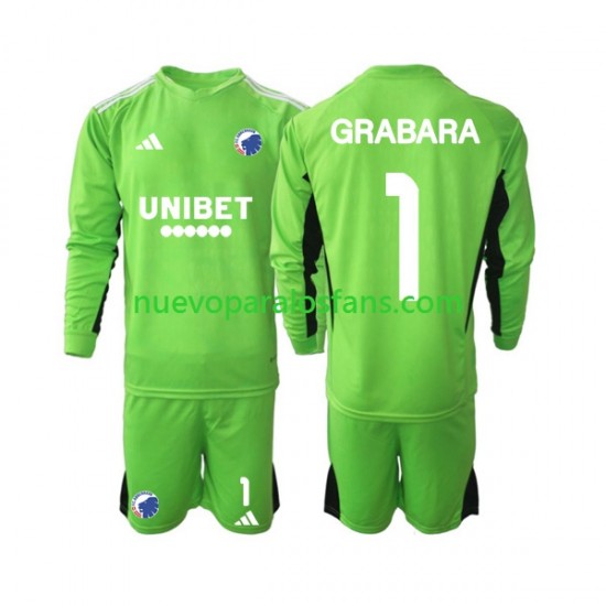Camiseta de Fútbol FC Kopenhaga GRABARA 1 Portero Niño Cuarto 2023-2024 Manga Larga