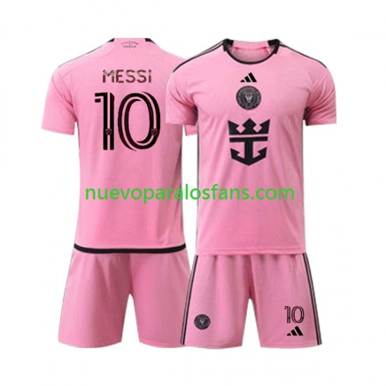 Camiseta de Fútbol Inter Miami Lionel Messi 10 Niño Casa 2024 Manga Corta