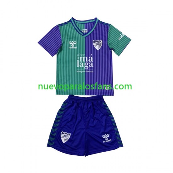Camiseta de Fútbol Málaga CF Niño Exterior 2023-2024 Manga Corta