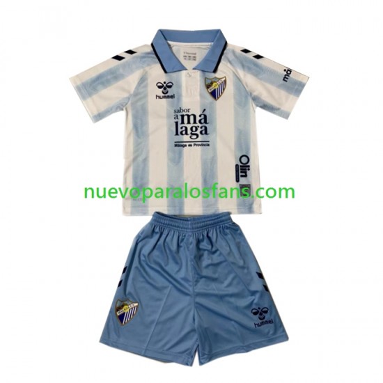 Camiseta de Fútbol Málaga CF Niño Casa 2023-2024 Manga Corta