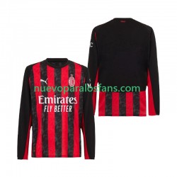 Camiseta de Fútbol AC Milan Hombre Casa 2025-2026 Manga Larga