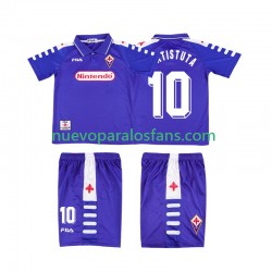 Camiseta de Fútbol ACF Fiorentina RUICOSTA 10 Retro Niño Casa 1998 1999 Manga Corta