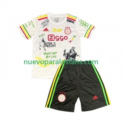 Camiseta de Fútbol AFC Ajax Bob Marley Special Niño Casa 2025-2026 Manga Corta