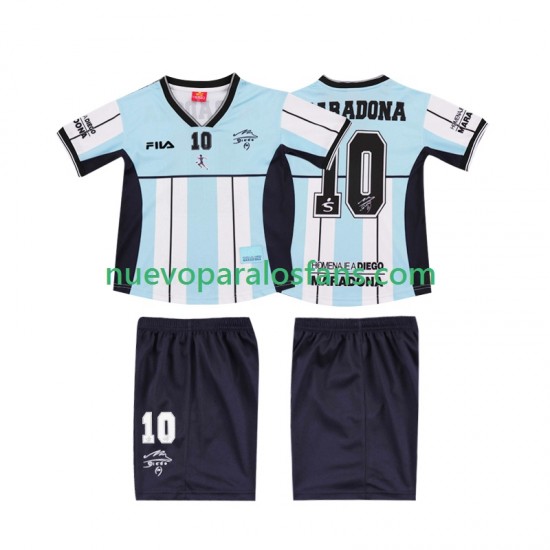 Camiseta de Fútbol Argentina MARADONA 10 2000 Retro Niño Casa Manga Corta