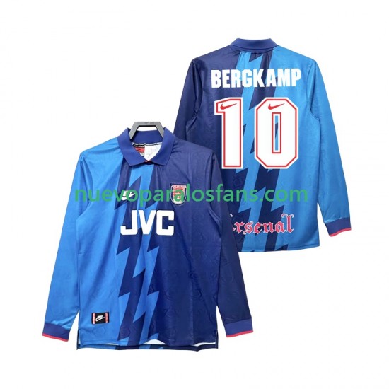 Camiseta de Fútbol Arsenal Bergkamp 10 1995 1996 Retro Hombre Exterior Manga Larga