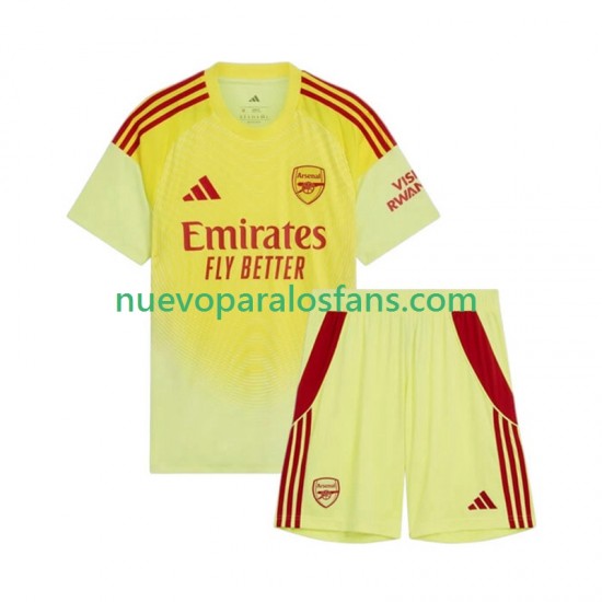 Camiseta de Fútbol Arsenal Portero Niño Casa 2025-2026 Manga Corta