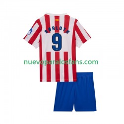 Camiseta de Fútbol Atlético Madrid Alexander Sorloth 9 Niño Casa 2025-2026 Manga Corta