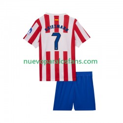 Camiseta de Fútbol Atlético Madrid Antoine Griezmann 7 Niño Casa 2025-2026 Manga Corta